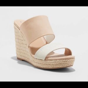 Blush Pink + White Mixed Media Wedges